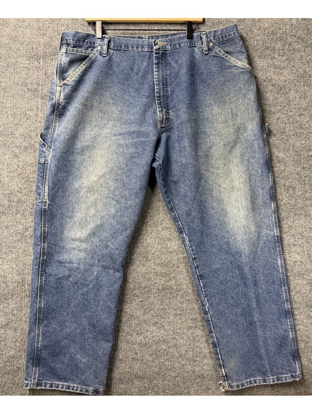 Wrangler Carpenter Jeans 42x30 Relaxed Fit Blue Denim Utility Look Closer 👀